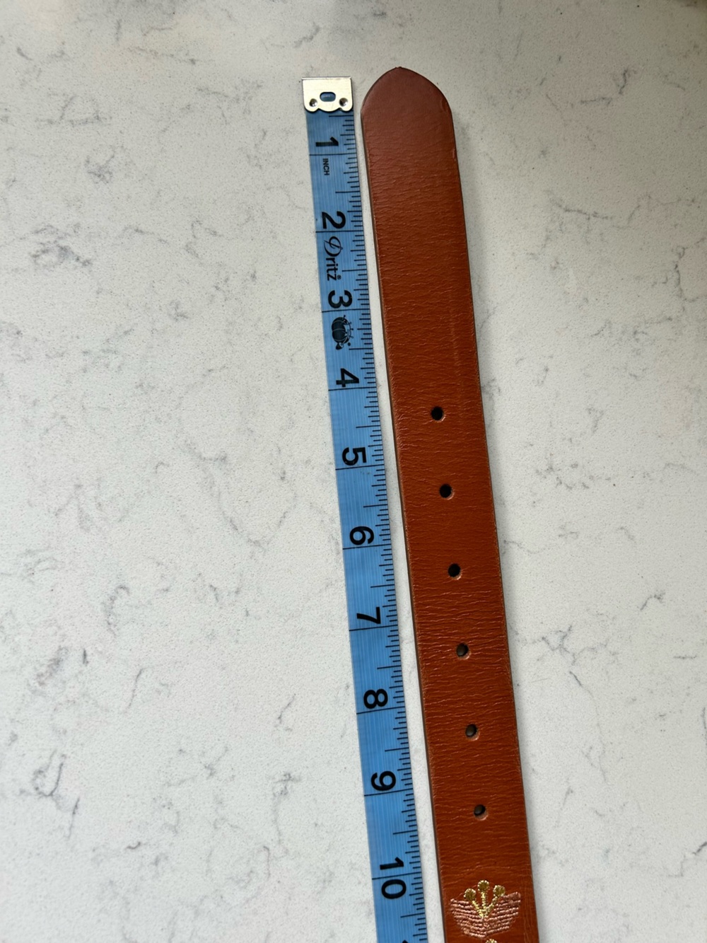 NWT 🍀 Lucky Brand Medium Embroidered Leather Belt with Antique Brass Buckle - Picture 5 of 9
